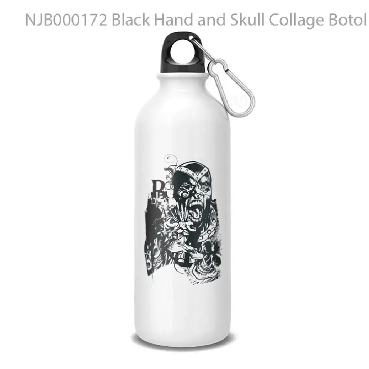 Black Hand and Skull Collage Botol Air Minum