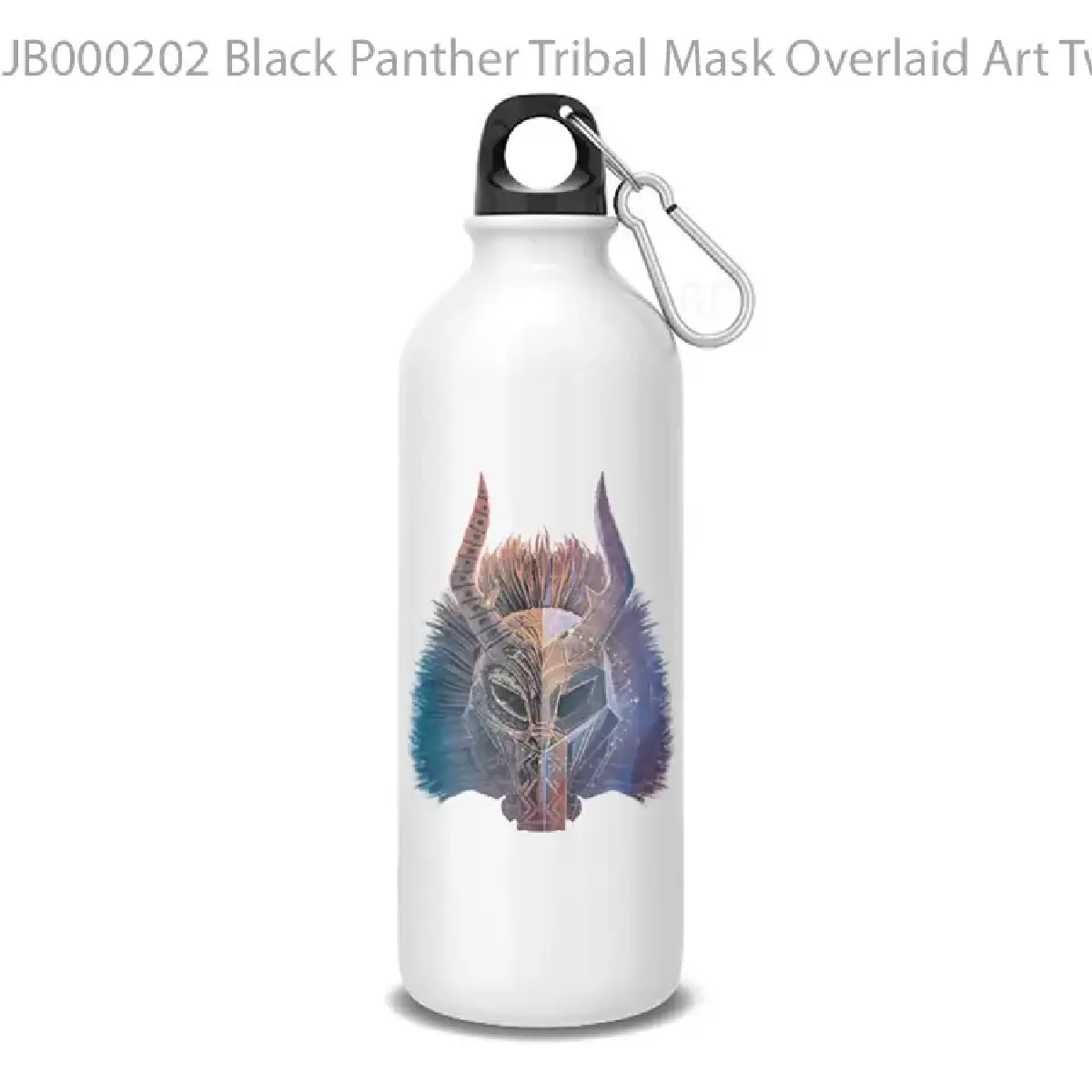 Black Panther Tribal Mask Overlaid Art TwoToney Botol Air Minum