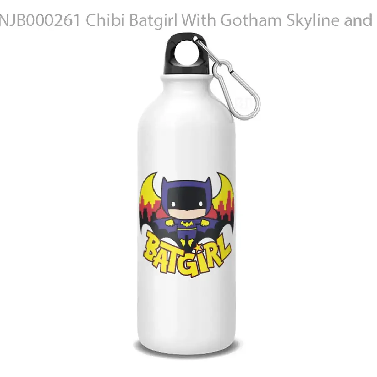 Chibi Batgirl With Gotham Skyline and Logo Botol Air Minum