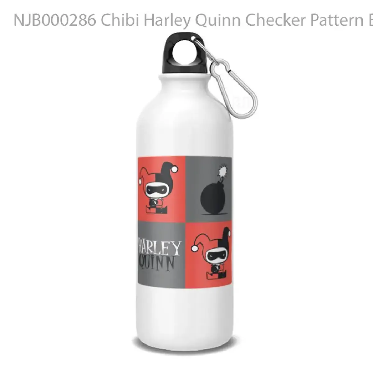 Chibi Harley Quinn Checker Pattern Botol Air Minum