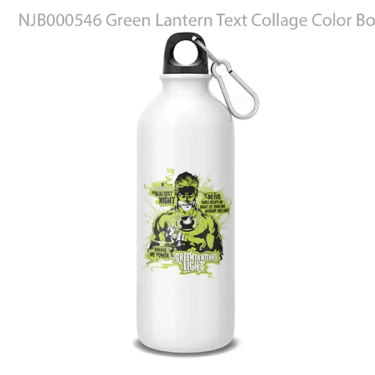 Green Lantern Text Collage Color Botol Air Minum