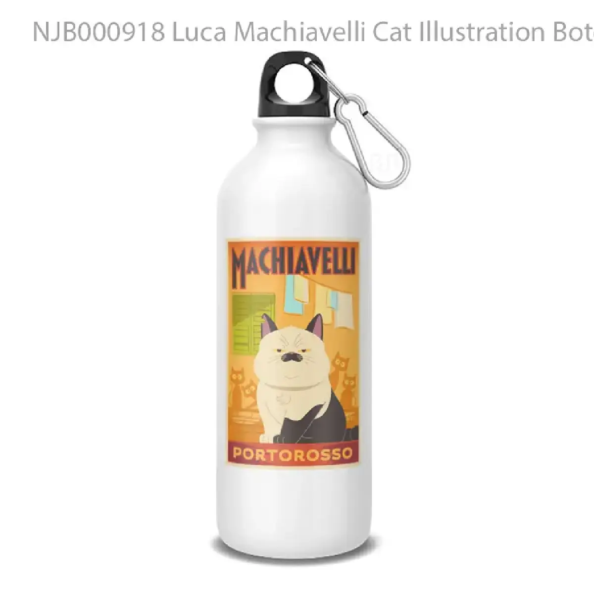 Luca Machiavelli Cat Illustration Botol Air Minum