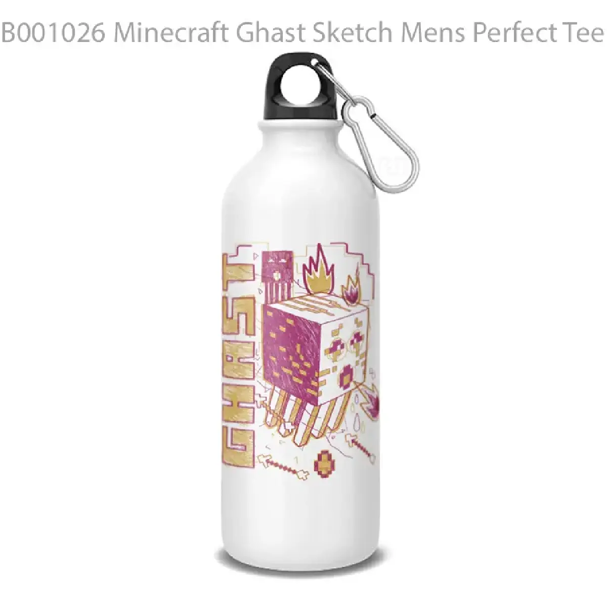 Minecraft Ghast Sketch Mens Perfect Tee By Minecra Botol Air Minum