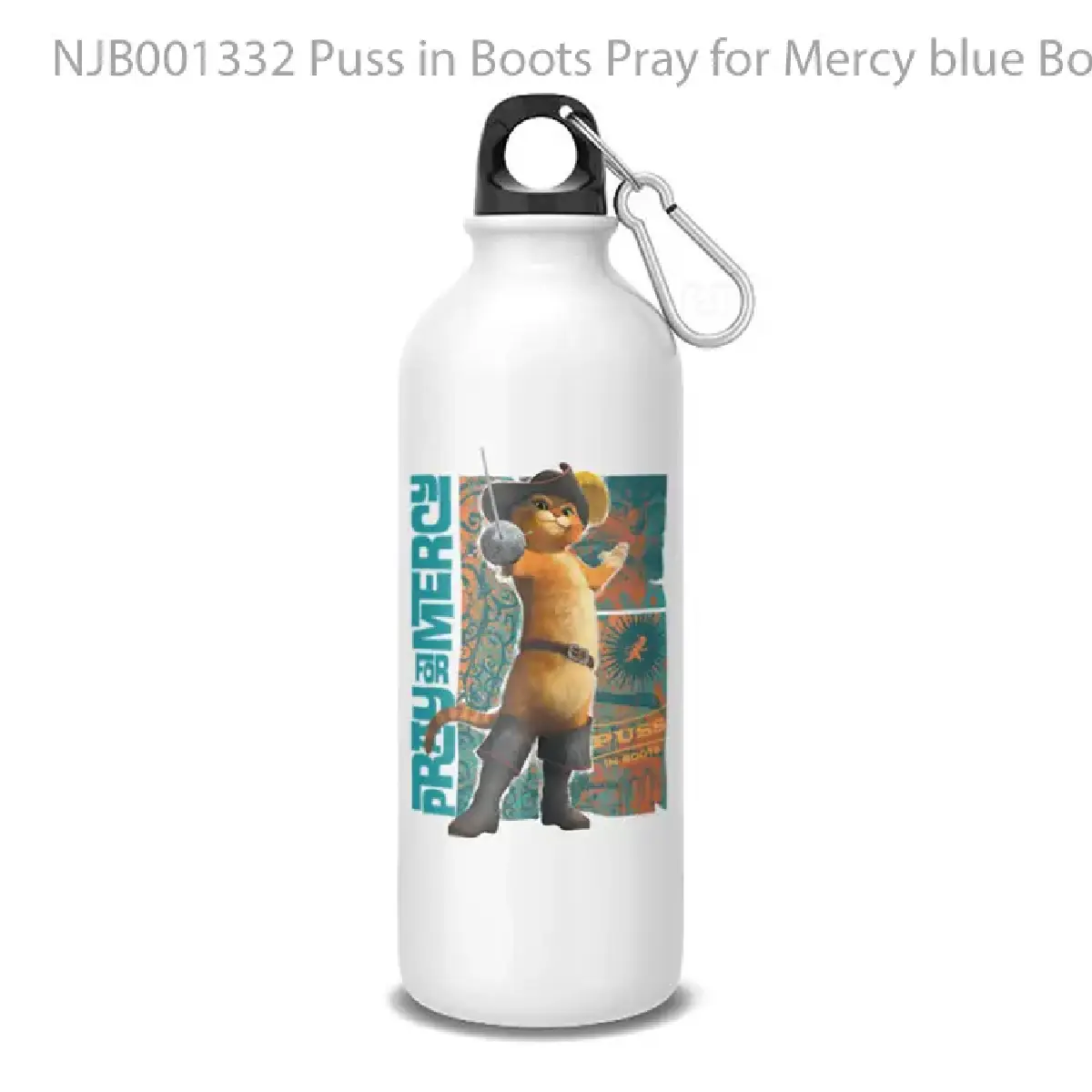 Puss in Boots Pray for Mercy blue Botol Air Minum