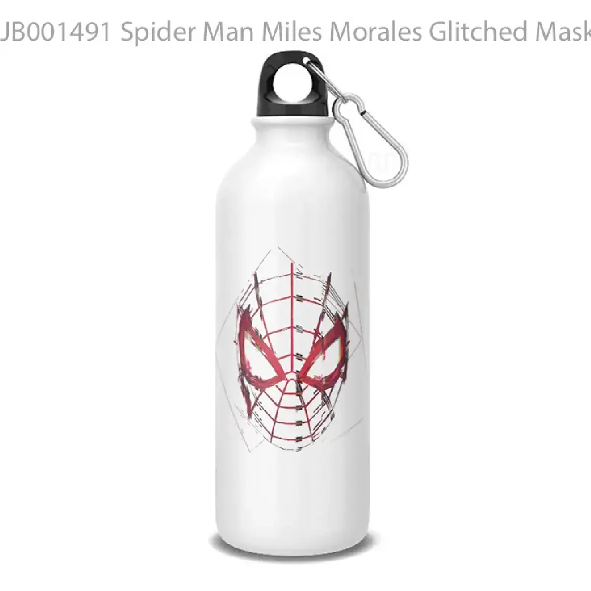 Spider Man Miles Morales Glitched Mask Graphic Botol Air Minum
