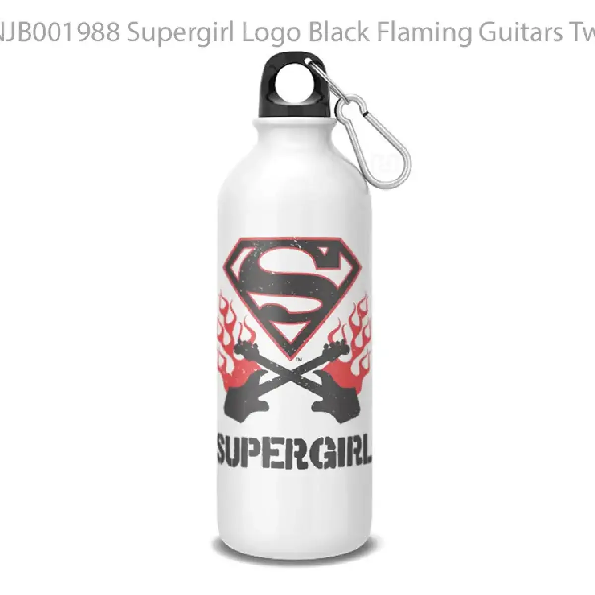 Supergirl Logo Black Flaming Guitars Two Tone Botol Air Minum