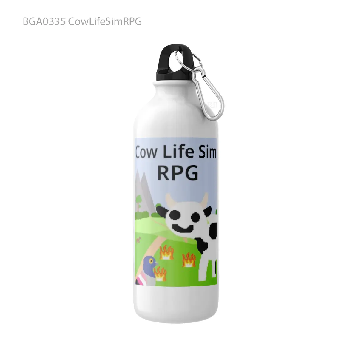 Botol CowLifeSimRPG Alat Minum Olahraga Desain Game
