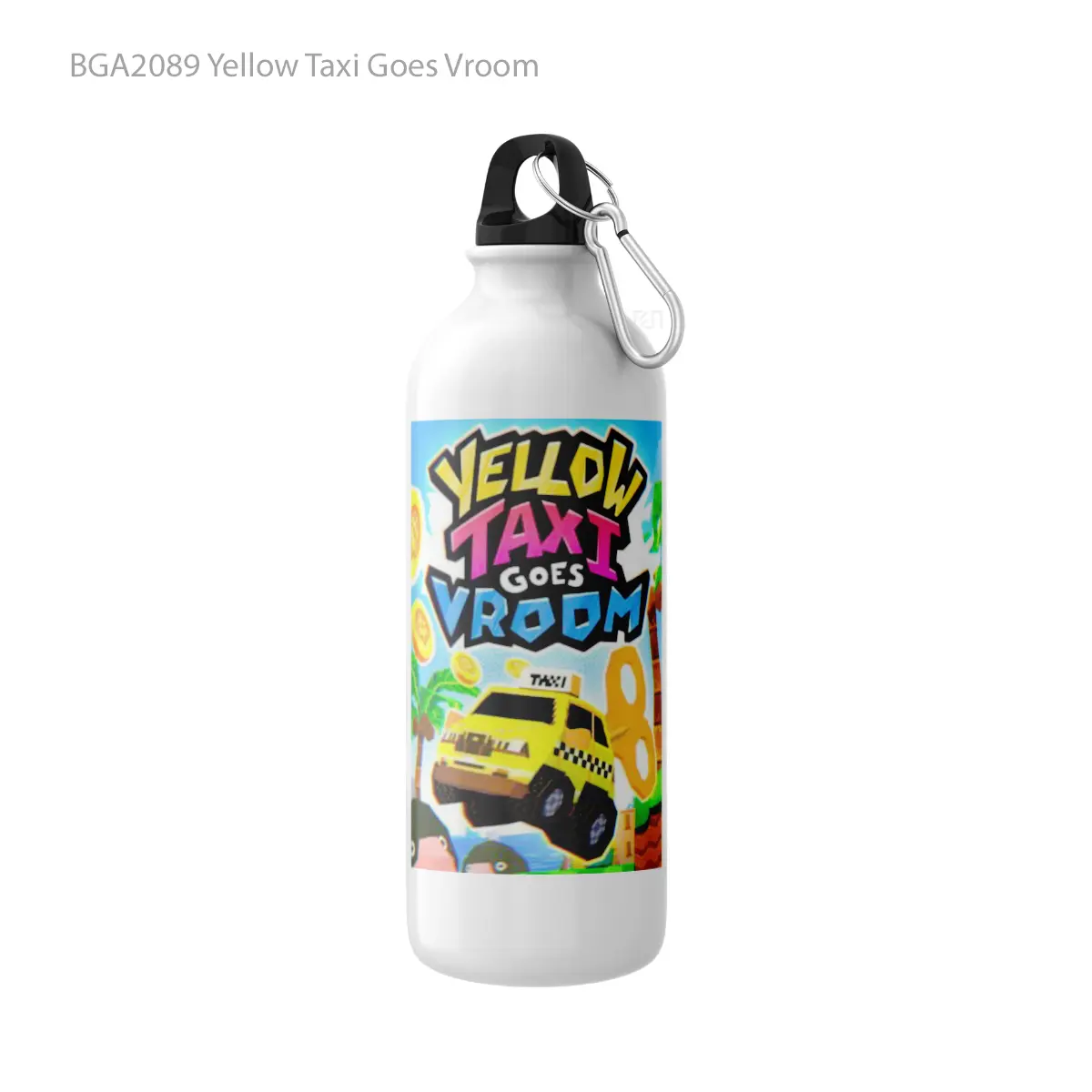 Botol Yellow Taxi Goes Vroom Alat Minum Olahraga Desain Game