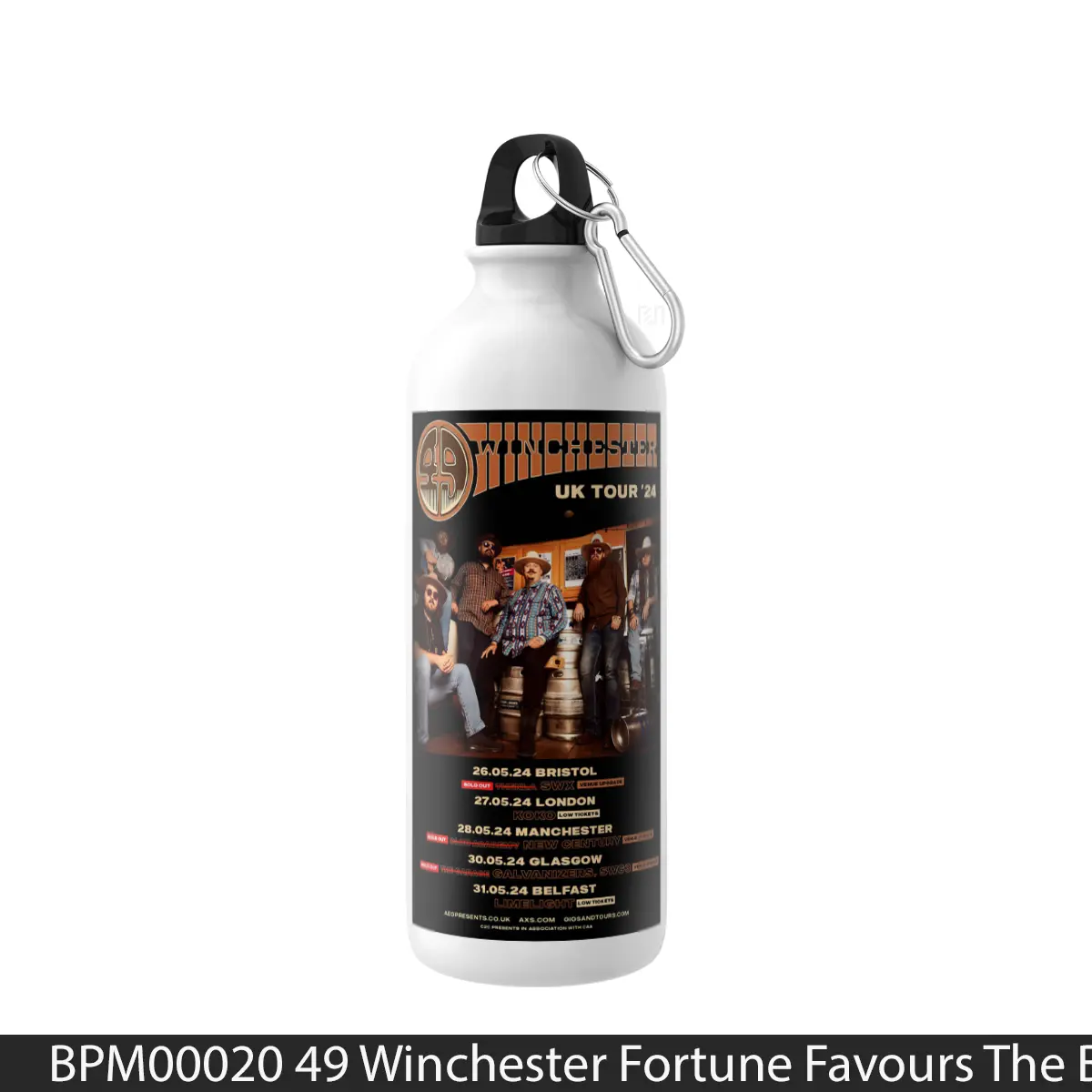 Botol 49 Winchester Fortune Favours The Bold Uk Tour 2024 - Music Sport Bottle
