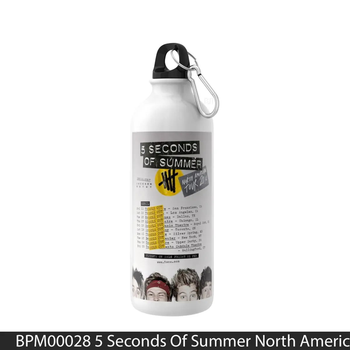 Botol 5 Seconds Of Summer North American 2014 Tour Poste - Music Sport Bottle