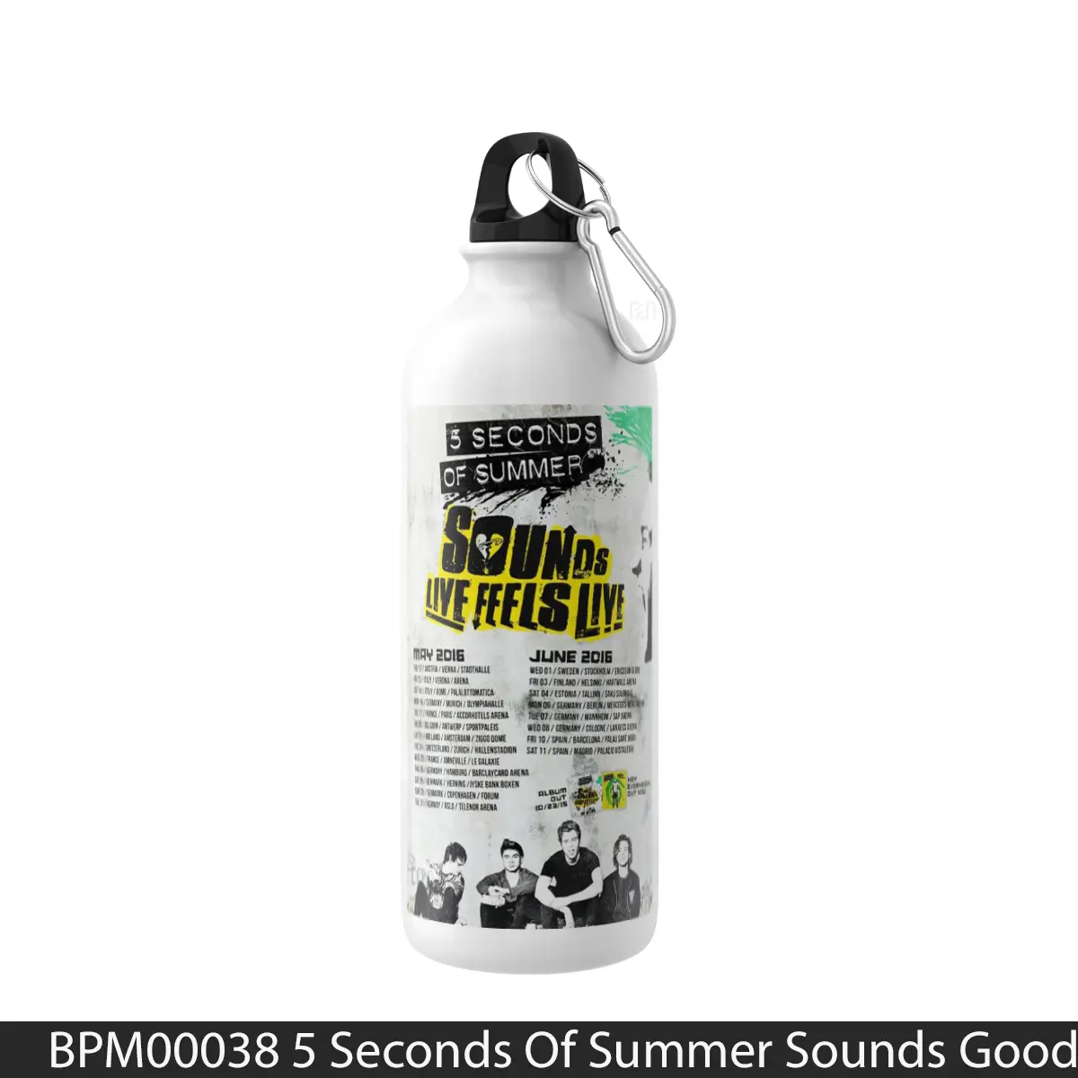 Botol 5 Seconds Of Summer Sounds Good Feels Live 2016 Europe Tour - Music Sport Bottle