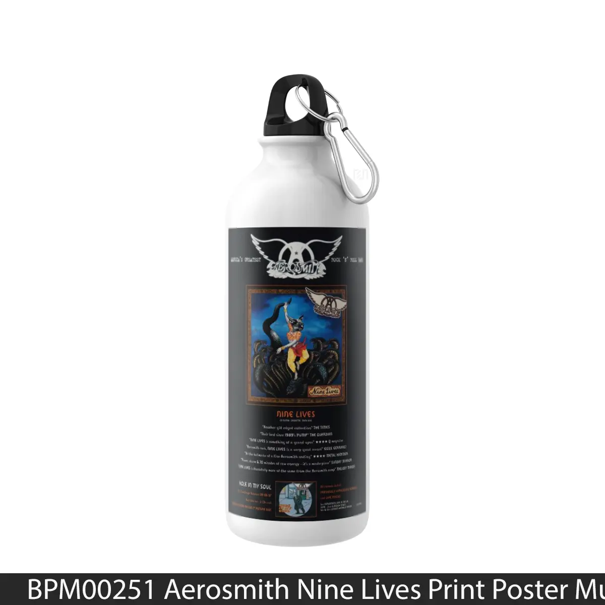 Botol Aerosmith Nine Lives Print - Music Sport Bottle