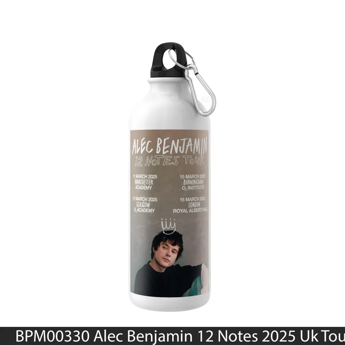 Botol Alec Benjamin 12 Notes 2025 Uk Tour - Music Sport Bottle