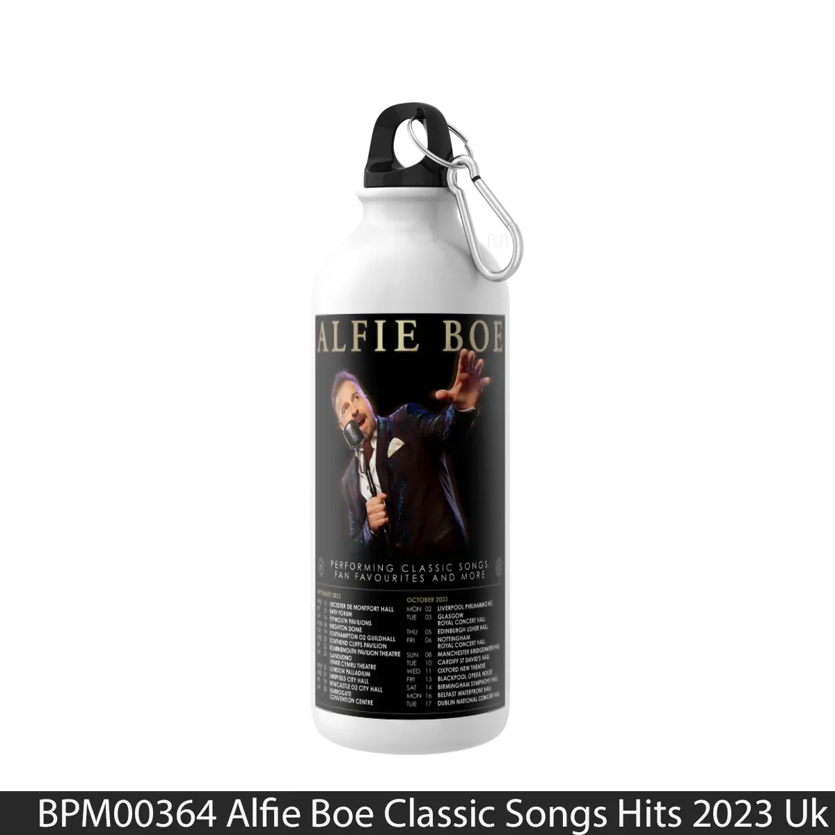 Botol Alfie Boe Classic Songs Hits 2023 Uk Tour - Music Sport Bottle