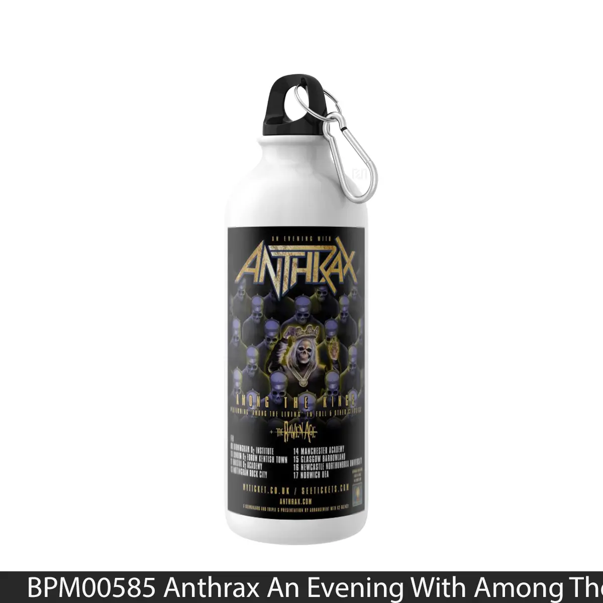 Botol Anthrax An Evening With Among The Kings 2017 Uk Tour - Music Sport Bottle