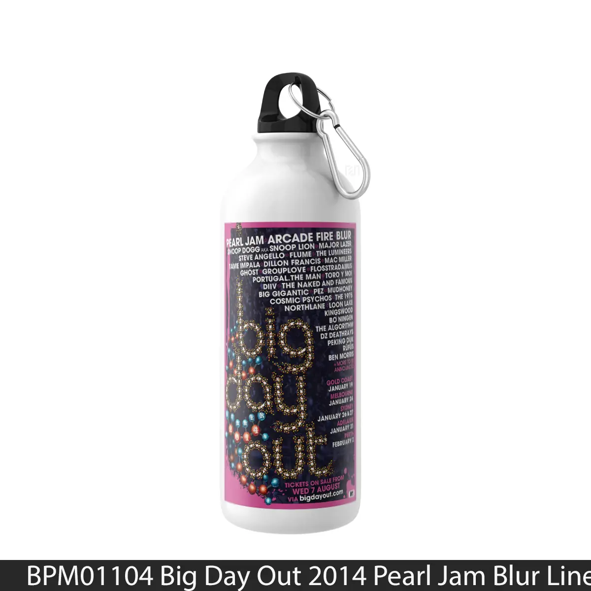 Botol Big Day Out 2014 Pearl Jam Blur Line Up - Music Sport Bottle