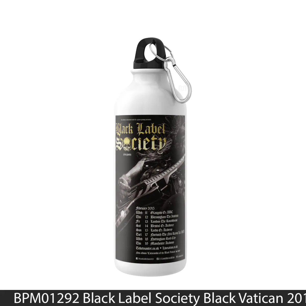 Botol Black Label Society Black Vatican 2015 Uk Tour Pos - Music Sport Bottle
