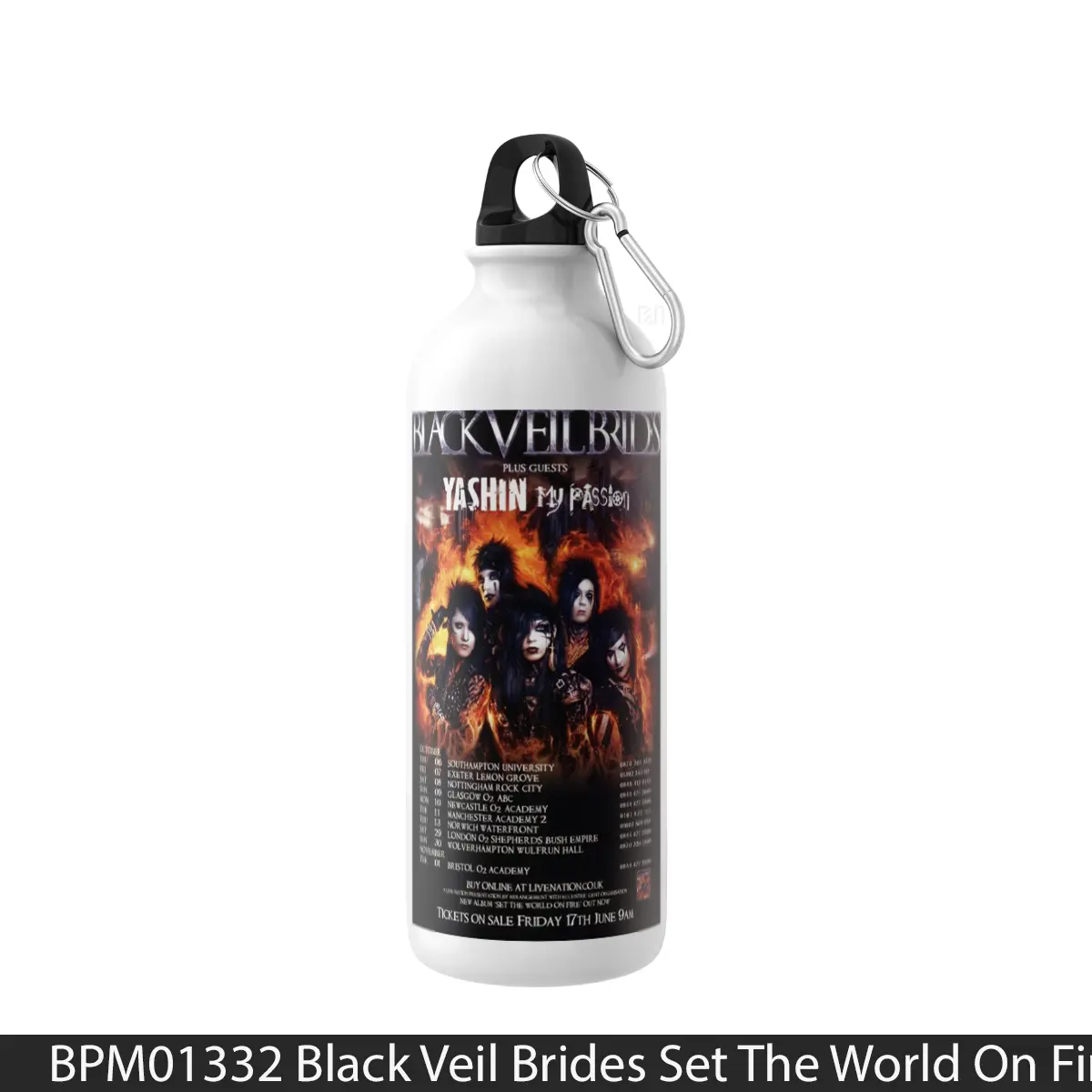 Botol Black Veil Brides Set The World On Fire 2011 Uk To 1 - Music Sport Bottle