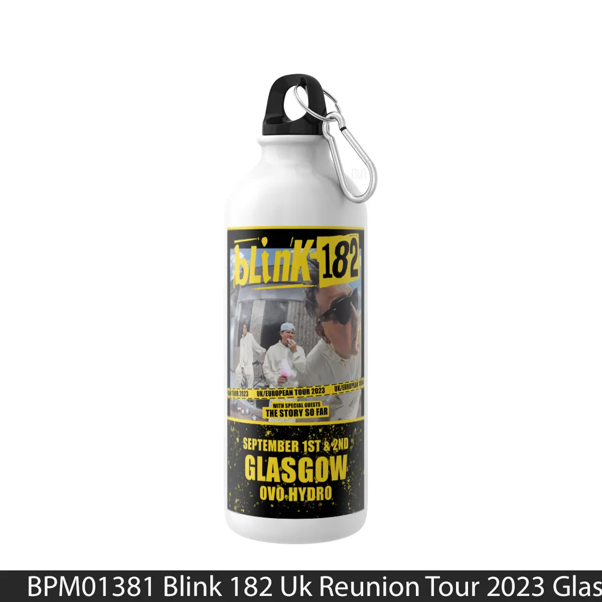 Botol Blink 182 Uk Reunion Tour 2023 Glasgow Ovo Hydro - Music Sport Bottle
