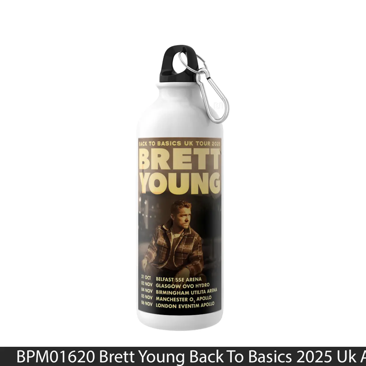 Botol Brett Young Back To Basics 2025 Uk Arena Tour Post - Music Sport Bottle