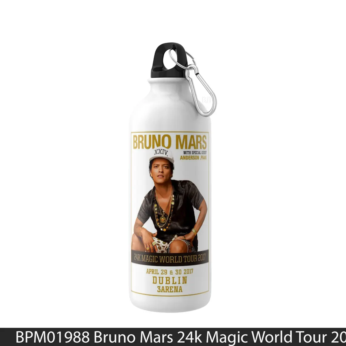 Botol Bruno Mars 24K Magic World Tour 2017 Dublin - Music Sport Bottle
