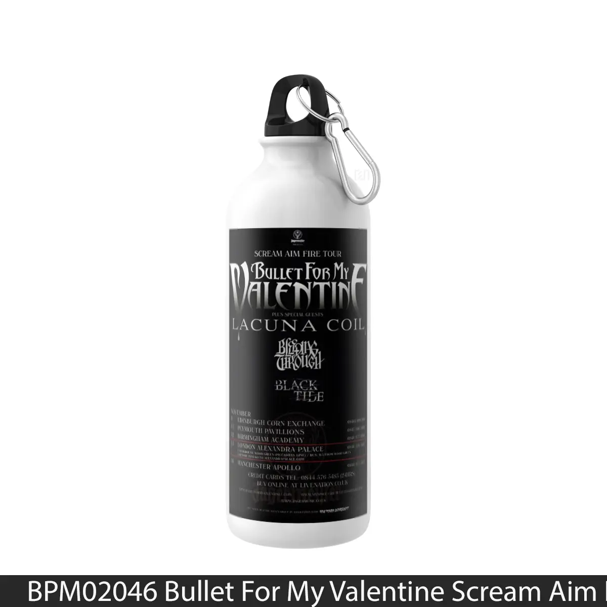 Botol Bullet For My Valentine Scream Aim Fire 2008 Uk Tour - Music Sport Bottle