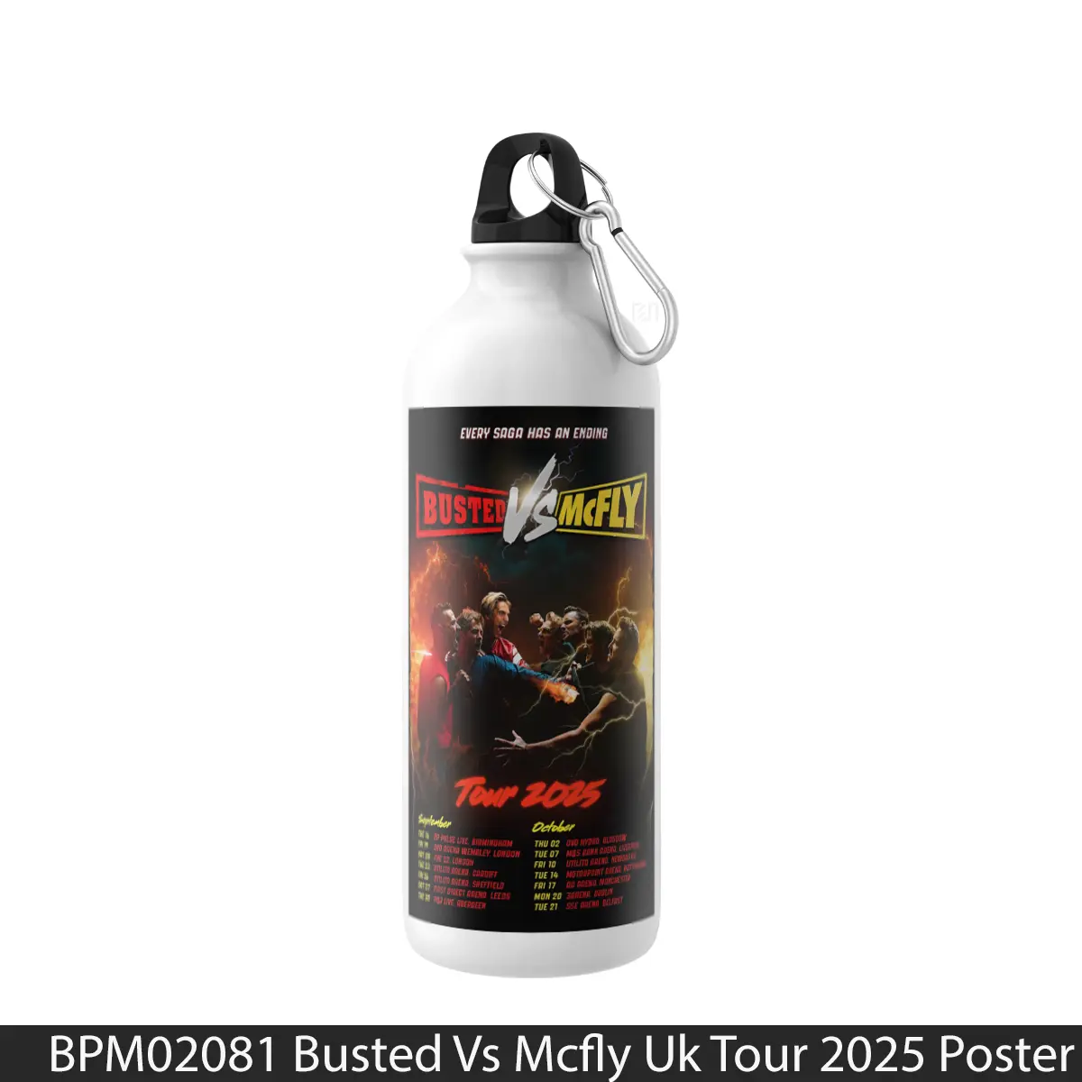 Botol Busted Vs Mcfly Uk Tour 2025 - Music Sport Bottle