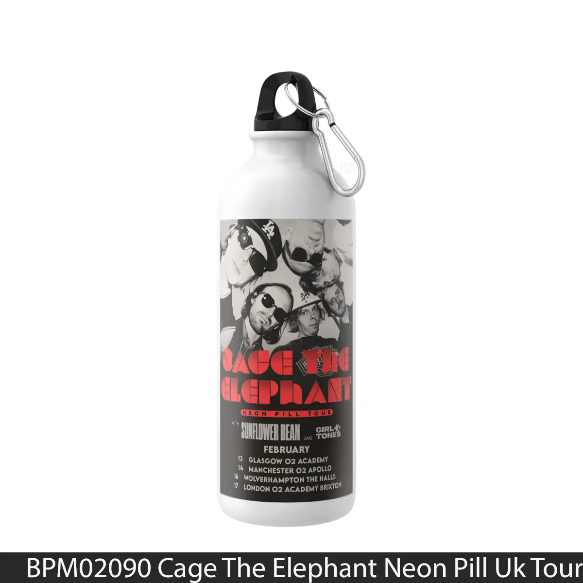 Botol Cage The Elephant Neon Pill Uk Tour 2025 - Music Sport Bottle