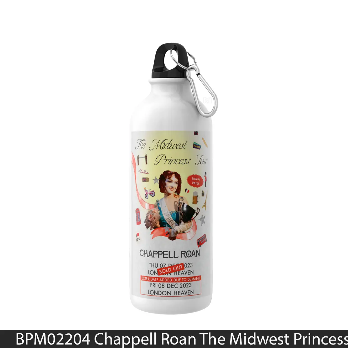 Botol Chappell Roan The Midwest Princess Tour 2023 London - Music Sport Bottle