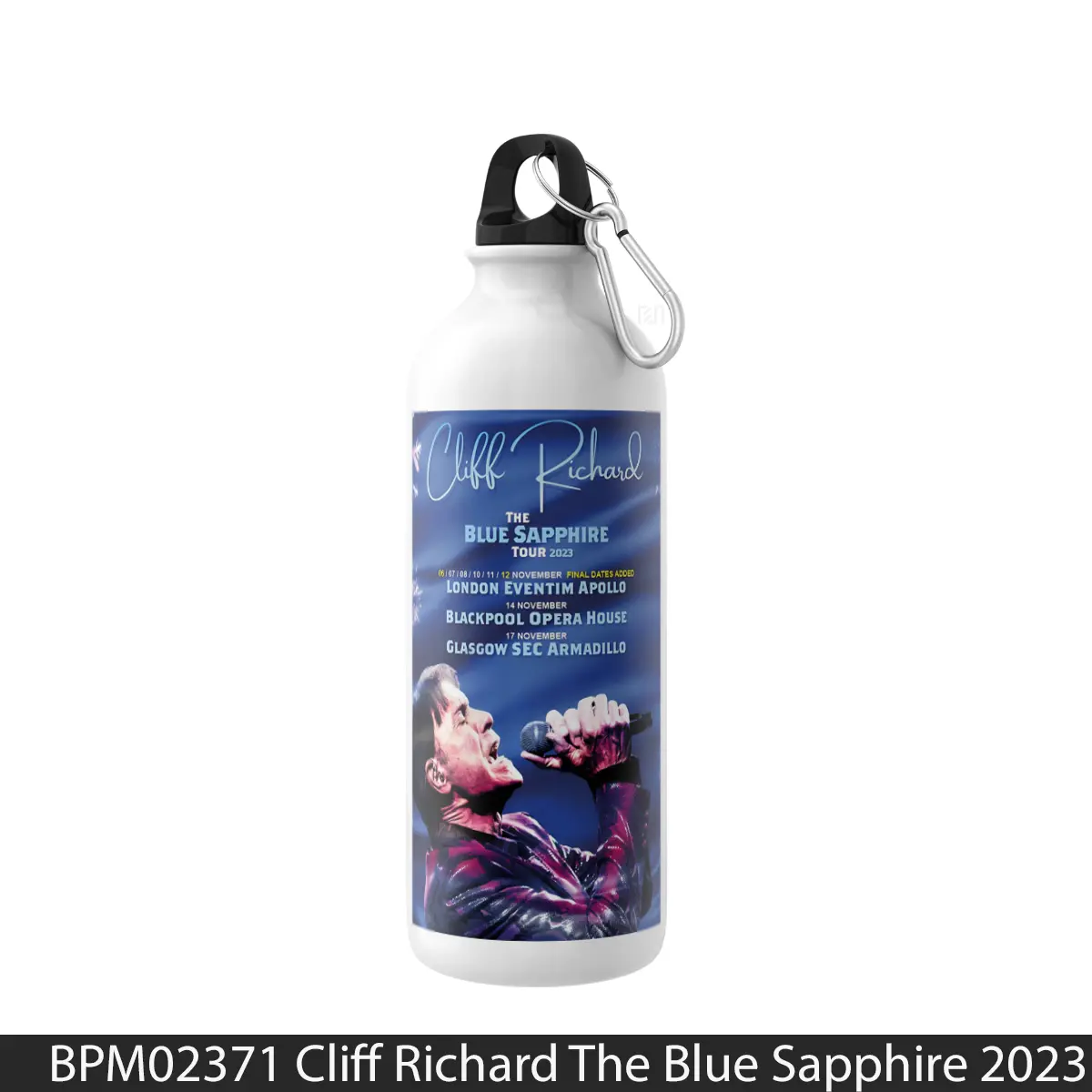 Botol Cliff Richard The Blue Sapphire 2023 Uk Tour Poste - Music Sport Bottle