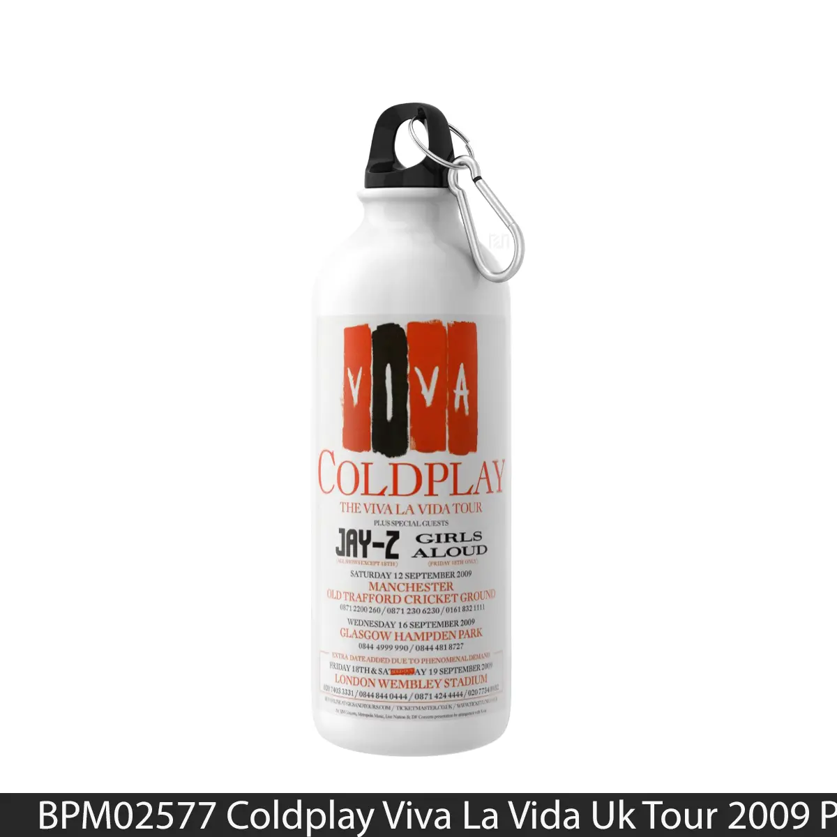 Botol Coldplay Viva La Vida Uk Tour 2009 - Music Sport Bottle