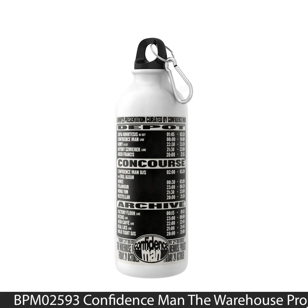 Botol Confidence Man The Warehouse Project Manchester London - Music Sport Bottle