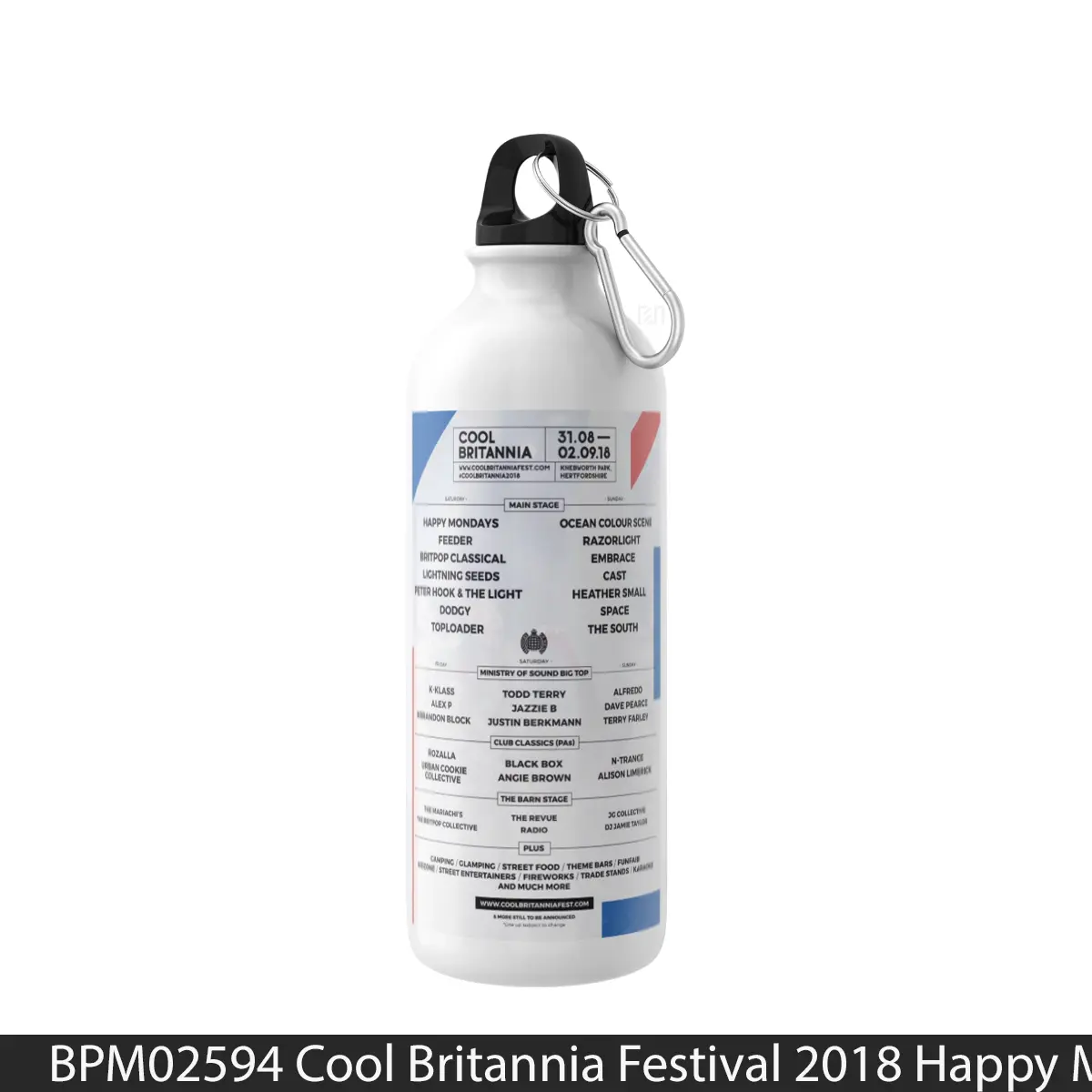 Botol Cool Britannia Festival 2018 Happy Mondays Ocean C - Music Sport Bottle
