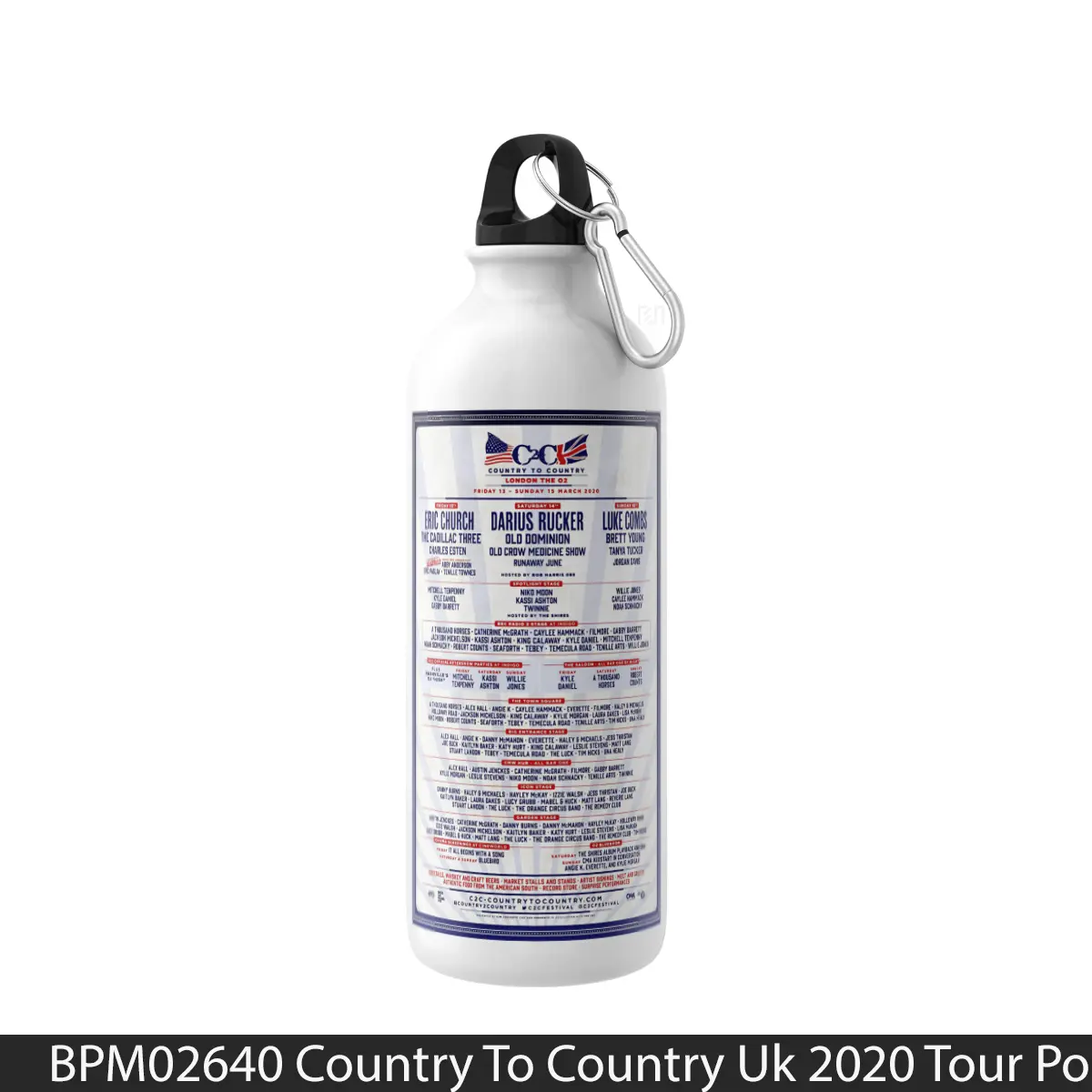 Botol Country To Country Uk 2020 Tour - Music Sport Bottle