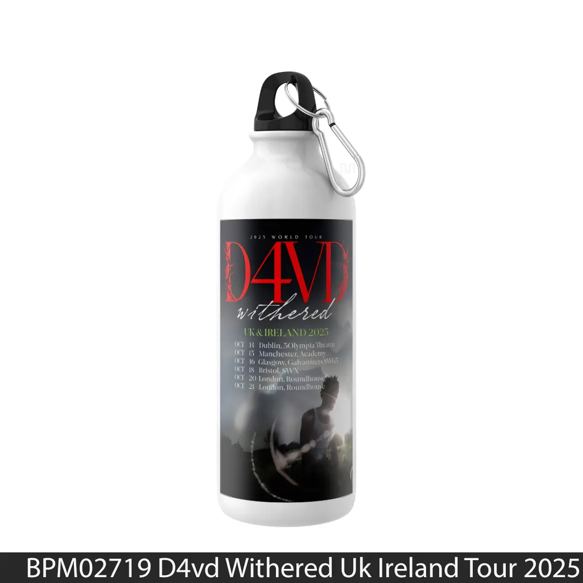 Botol D4Vd Withered Uk Ireland Tour 2025 - Music Sport Bottle