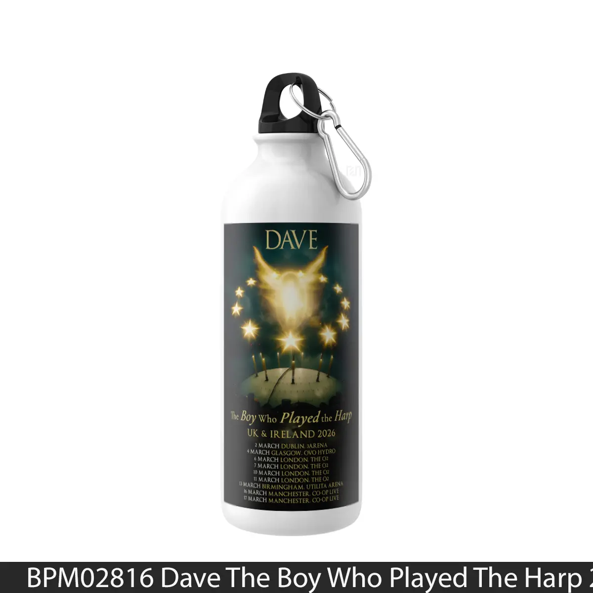 Botol Dave The Boy Who Played The Harp 2026 Uk Tour Alt - Music Sport Bottle