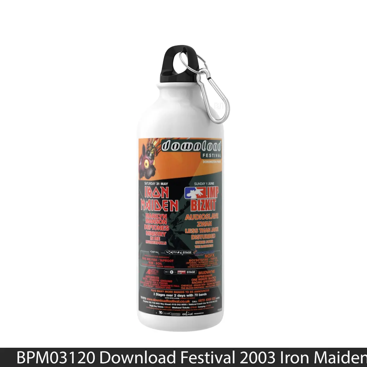 Botol Download Festival 2003 Iron Maiden Limp Bizkit - Music Sport Bottle