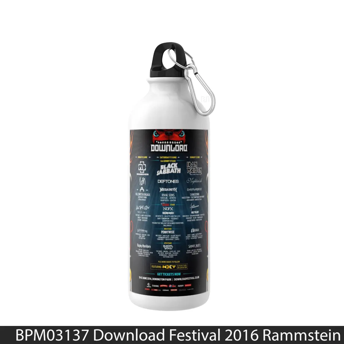 Botol Download Festival 2016 Rammstein Black Sabbath - Music Sport Bottle