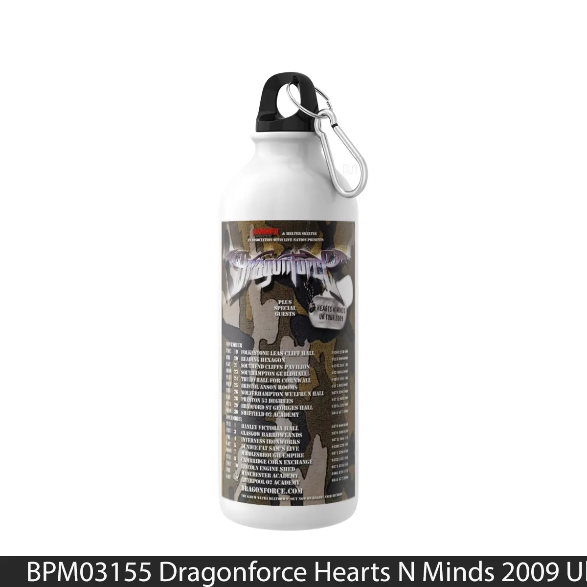 Botol Dragonforce Hearts N Minds 2009 Uk Tour - Music Sport Bottle