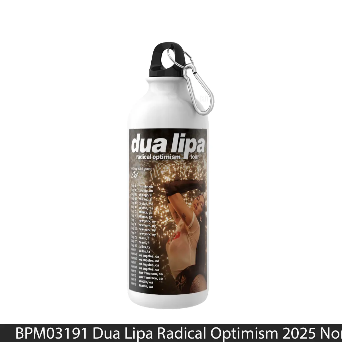 Botol Dua Lipa Radical Optimism 2025 North America Tour - Music Sport Bottle