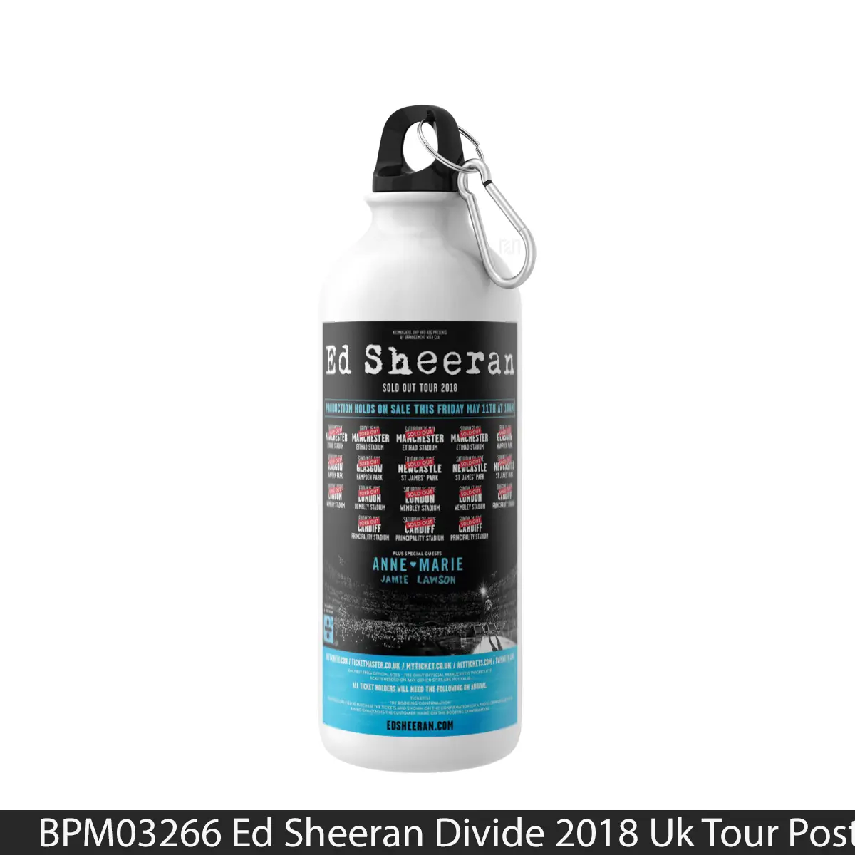 Botol Ed Sheeran Divide 2018 Uk Tour - Music Sport Bottle