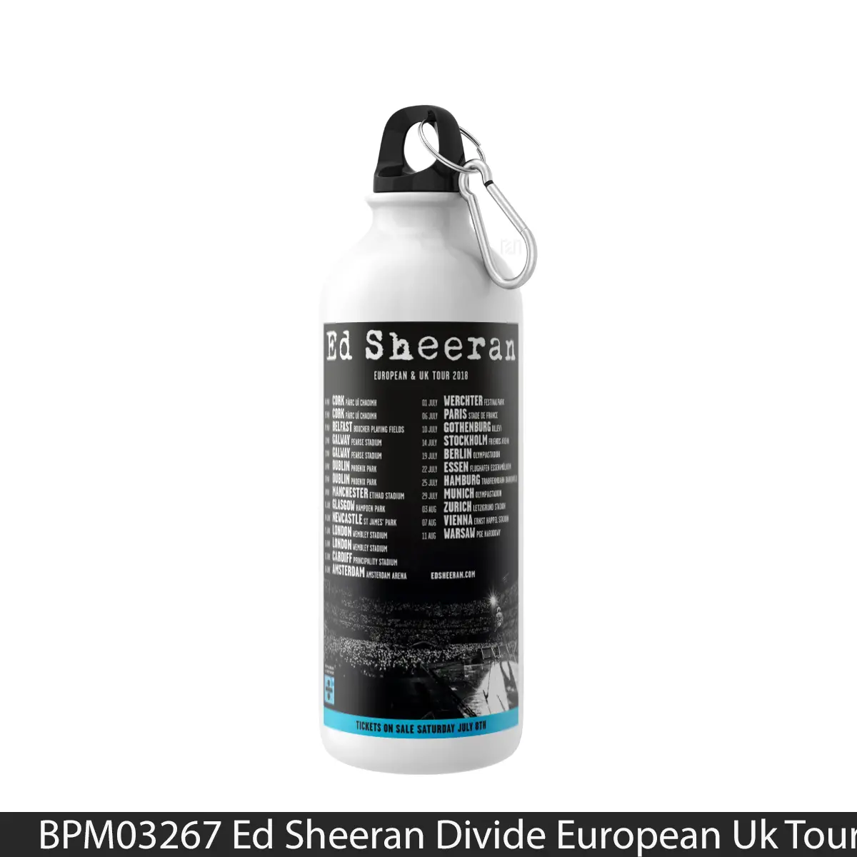 Botol Ed Sheeran Divide European Uk Tour 2018 - Music Sport Bottle
