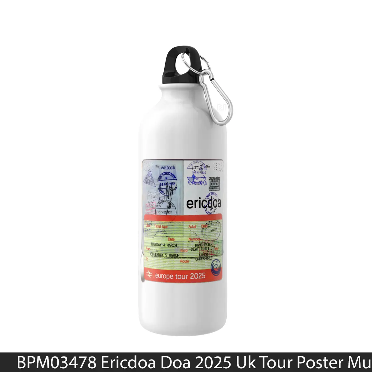 Botol Ericdoa Doa 2025 Uk Tour - Music Sport Bottle