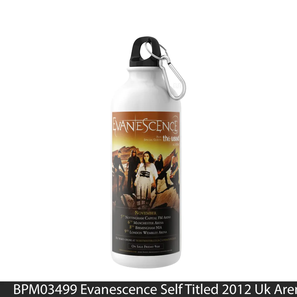 Botol Evanescence Self Titled 2012 Uk Arena Tour - Music Sport Bottle