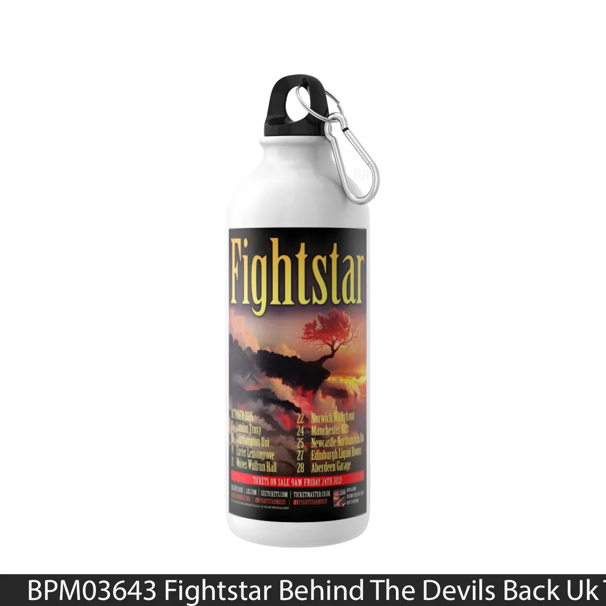 Botol Fightstar Behind The Devils Back Uk Tour 2015 - Music Sport Bottle