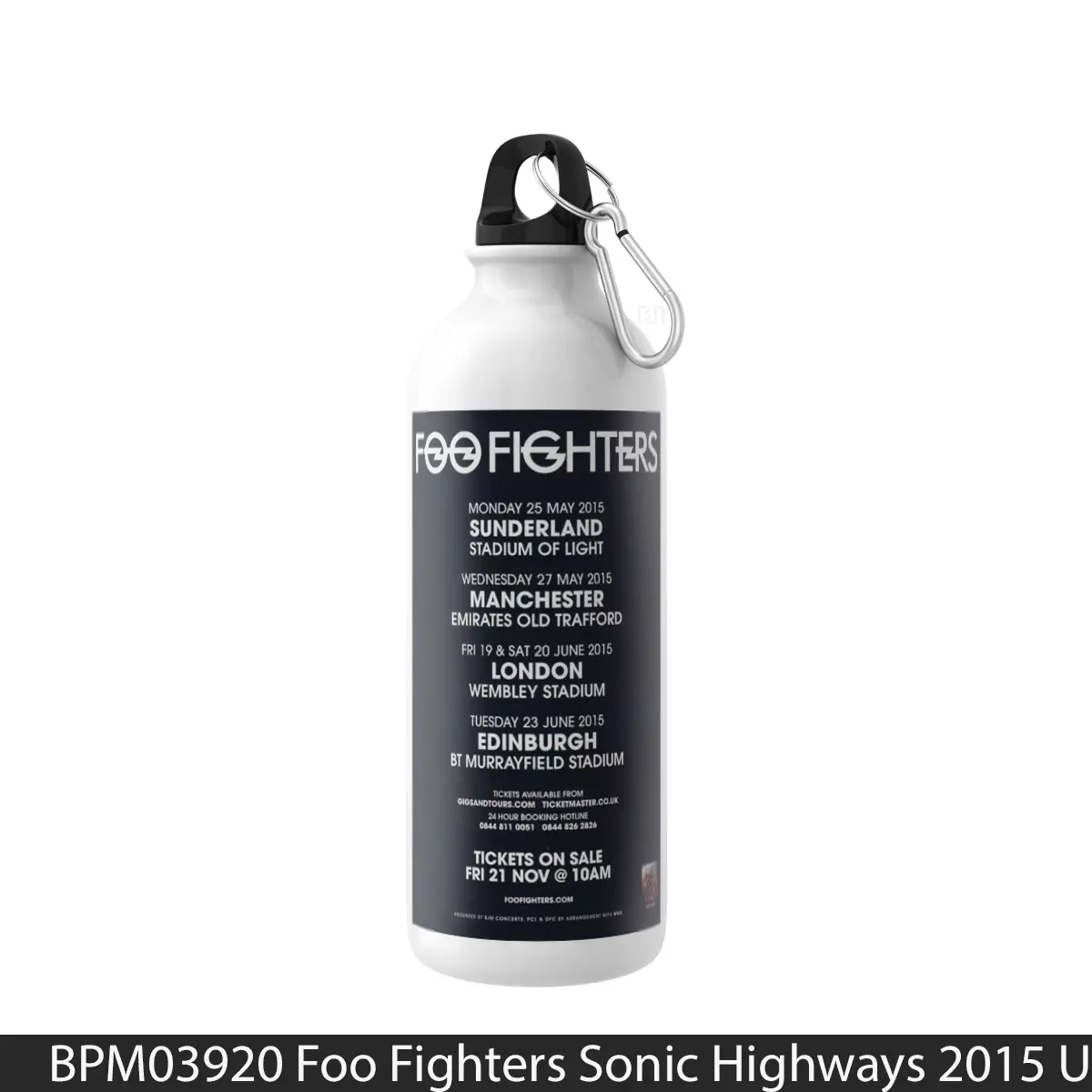 Botol Foo Fighters Sonic Highways 2015 Uk Tour 1 - Music Sport Bottle