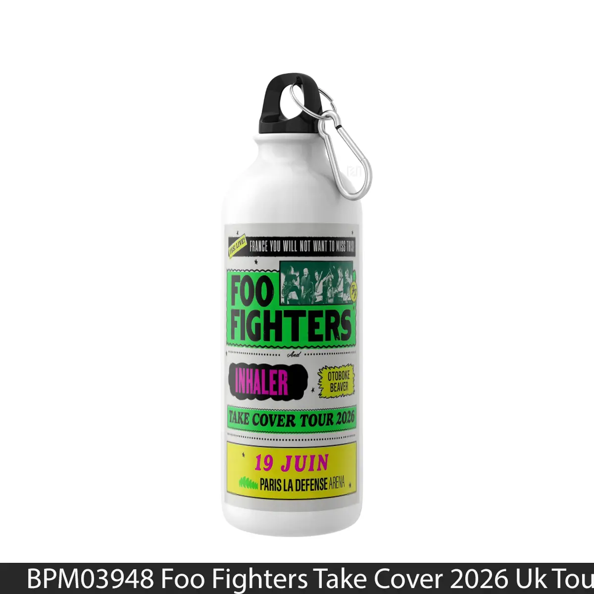 Botol Foo Fighters Take Cover 2026 Uk Tour Paris La D Fense - Music Sport Bottle