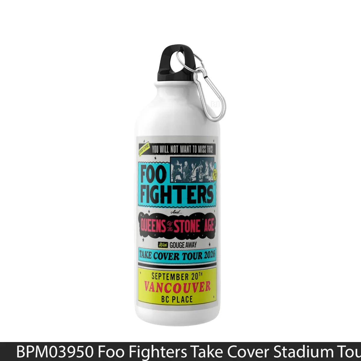 Botol Foo Fighters Take Cover Stadium Tour 2026 Vancouver - Music Sport Bottle