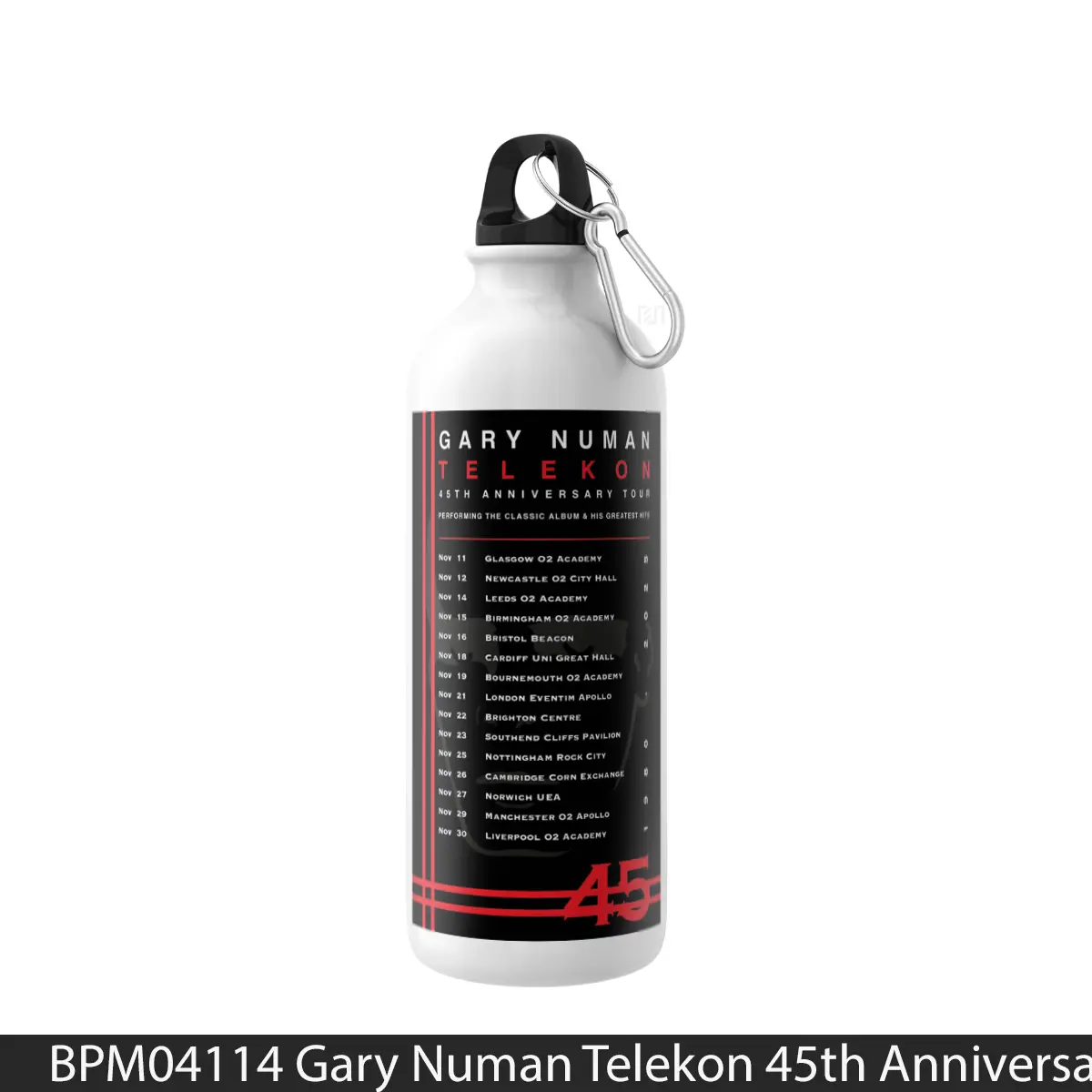 Botol Gary Numan Telekon 45Th Anniversary 2025 Uk Tour - Music Sport Bottle