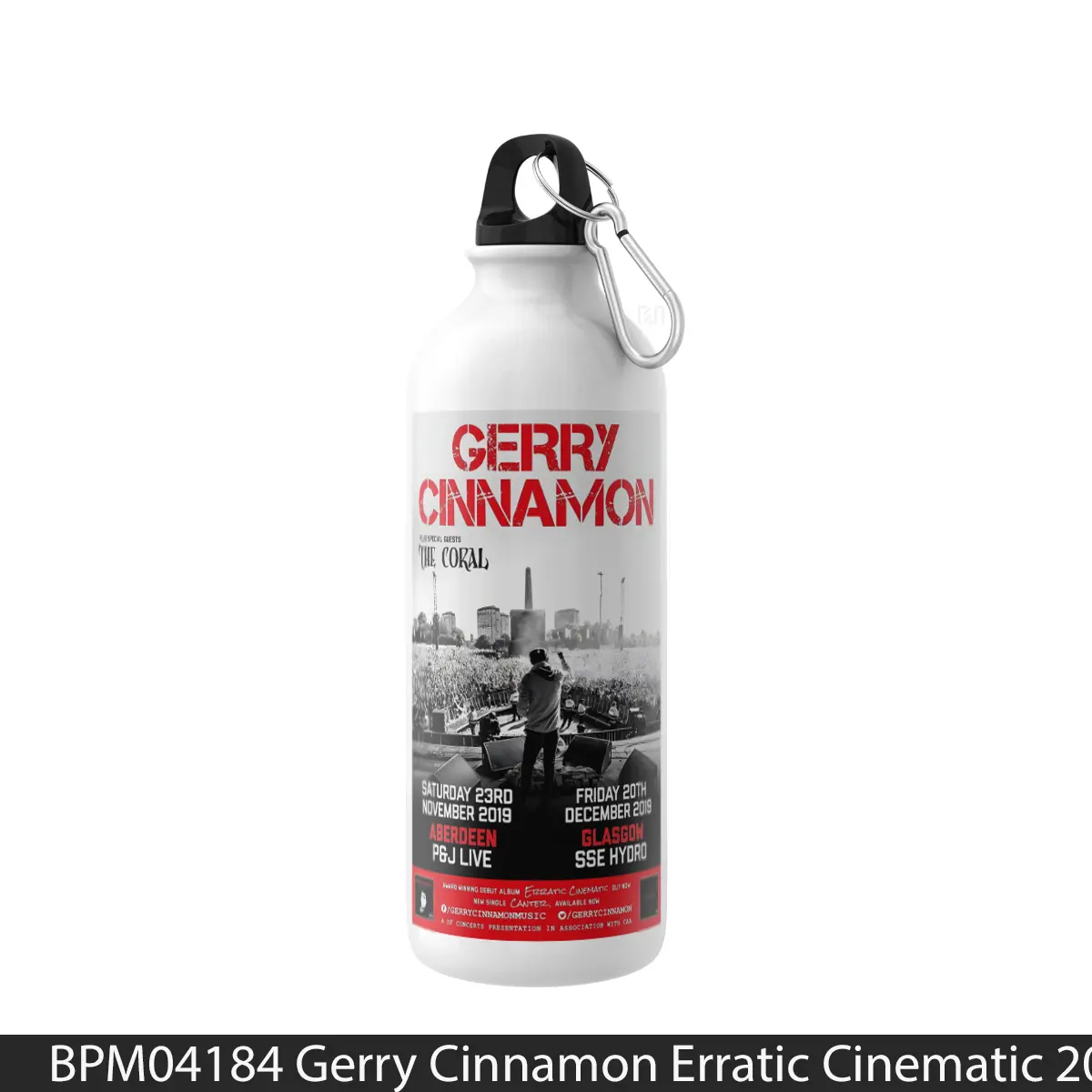 Botol Gerry Cinnamon Erratic Cinematic 2019 Scotland Tour - Music Sport Bottle